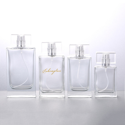 30ML50ML100ML Persegi Panjang Botol Parfum Kosmetik Botol Sekrup Mulut Kaca Transparan Botol Kosong Botol Parfum