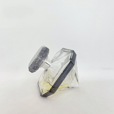 Botol Parfum Berbentuk Berlian 75ml 100ml Botol Kaca Tekan Semprot Botol Kosong Dengan tutup zamak Kemasan Kosmetik