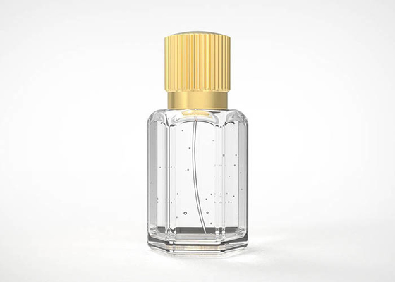 Kemewahan Zamac Creative Vertical Stripe Style Parfum Bottle Cover 15Mm Gold Metal