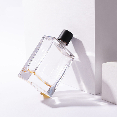 100Ml Kreatif Botol Parfum Botol Kaca dengan Zamzk Tutup Plastik Square Spray Botol Kosong Portabel Botol Kosmetik