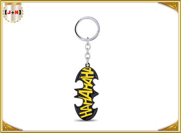 Beli Gantungan kunci logam hitam pribadi dengan logo kuning untuk hadiah anak laki-laki pesona Batman online manufacture