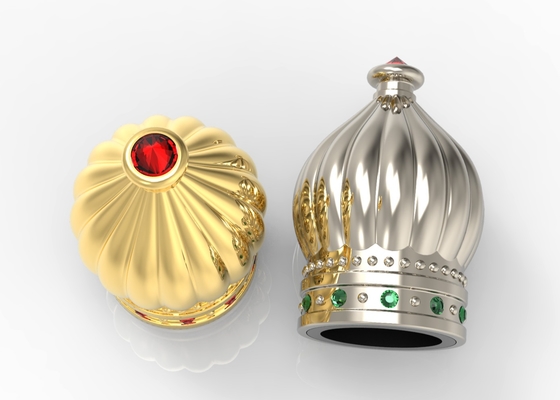 Beli Emas / Perak Berwarna Zamak Cap Parfum Customized Metal Cover Parfum online manufacture
