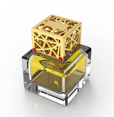 Beli Square hollowed-out perfume cap gemstone cap Golden pembuatan online
