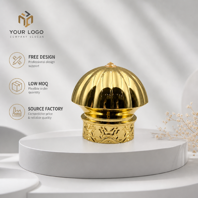 Beli Perhiasan Zamc Mewah yang Diukir Cap emas Electroplated Crown Bentuk Zinc Alloy Perfume Bottle Lid Custom Logo Aroma Packaging Cap Pabrik Grosir pembuatan online