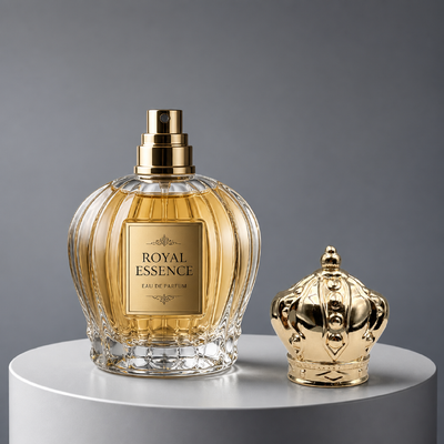 Beli Luxury Mirror Gloss Solid King Crown Zamac Perfume Cap Gold Plated Royal Pattern Embossed Fragrance Lid Zinc Alloy Metal Perfume Bottle Cover Custom Logo FEA15 Untuk Dubai Oud Attar Perfume Bottle pembuatan online