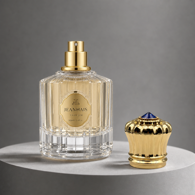 Beli Grosir Botol Perfume Berkilau Tinggi Emas Ribbed Bud Bentuk Tutup Dengan Bulu Rhinestone Top Heavy Zamac Penutupan OEM Custom Ukiran Logo Timur Tengah Mewah Oud Perfume Packaging pembuatan online