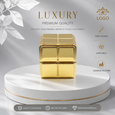 membeli Mirror Gold Rubik Cube Grid Square Zinc Alloy Perfume Cap Custom Embossed Block Metal Fragrance Lid Untuk Designer Mewah Botol Parfum Kaca Kosong pembuatan online