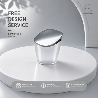 Beli Mirror Silver Slanted Top Irregular Cone Zinc Alloy Perfume Cap Custom Unik Curved Metal Fragrance Lid Untuk Perfume Mewah Botol Kaca pembuatan online