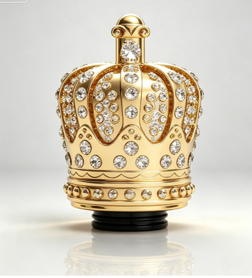 Beli Magnetic Crown Zamac Perfume Cap Gold Plated Dengan Inlaid Crystal Rhinestones pembuatan online