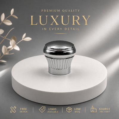 Beli Tutup Botol Parfum Zamac Bergaris Vertikal Mengkilap, Berat, Paduan Seng, Tutup Botol Parfum, Cetakan Kustom untuk Kemasan Parfum Kosmetik Premium, Magnetik pembuatan online