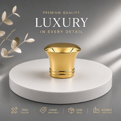 Beli Tutup Botol Parfum Zamac Berlapis Emas Zinc Alloy Kustom Pabrik Cekung Melengkung Pinggang Datar Kubah Cermin Cincin Ganda Dasar OEM ODM Logo Ukir Kustom Untuk Botol Parfum Kaca Mewah Magnetik pembuatan online