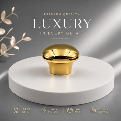 Beli Premium Smooth Mushroom Dome Mirror Gold Zinc Alloy Perfume Cap Solid Heavy Zamac Metal Lid Untuk Desainer Minimalis Perfume Packaging Magnetic pembuatan online