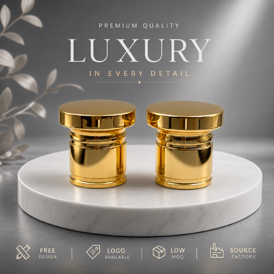 Beli Tutup Botol Parfum Zamac Benang Multi-Layer Emas Mengkilap Terlaris Berat Tutup Botol Parfum Zinc Alloy Cetakan Kustom Untuk Kemasan Wewangian Kosmetik Mewah pembuatan online