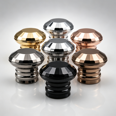membeli Luxury Diamond Faceted Cut Zinc Alloy Perfume Cap Multi-Layer Base Zamac Perfume Bottle Lid Multi-Color Electroplating Custom Logo OEM ODM pembuatan online