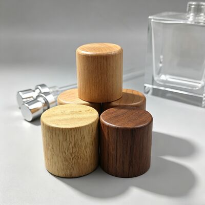 membeli Tutup Botol Kayu Silinder Logo Ukir Kustom Tutup Kayu Alami Untuk Botol Kosmetik Parfum Grosir OEM pembuatan online