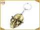 Gantungan kunci logam berlapis kuningan, gantungan kunci tersesuaikan dengan logo bebas laser