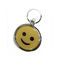 Wajah Tersenyum Logo Kustom Gantungan Kunci Lingkaran Kuning Dengan Logam Ramah Lingkungan
