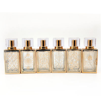 50ml Botol Parfum Persegi Disadur Sub-paket Botol Kosong Grosir Botol Kaca Parfum Semprot Botol Kaca