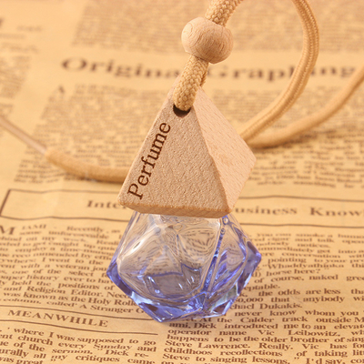 8ML Tutup Segitiga Botol Kosong Belah Ketupat, Botol Parfum Mobil, Botol Parfum Warna, Botol Kaca Warna dengan LOGO Kustom
