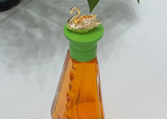 Cap parfum Zamak berbentuk angsa berwarna-warni Top botol parfum logam mewah