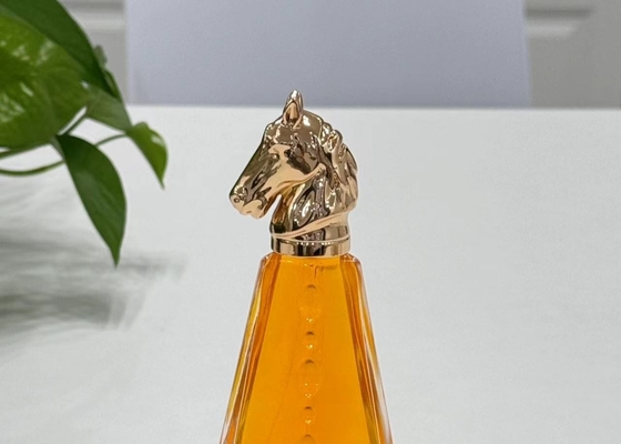 Kap parfum Zamak berbentuk kuda logam Kap botol parfum paduan seng kaca