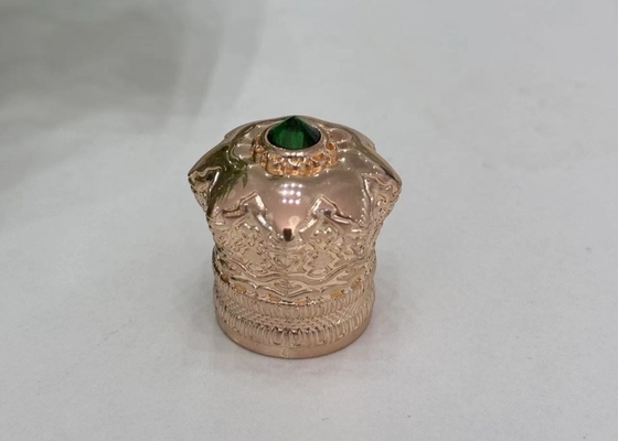 Zinc Alloy Green Diamond Zamak Perfume Caps Perfume Lid Dengan Logo yang Disesuaikan