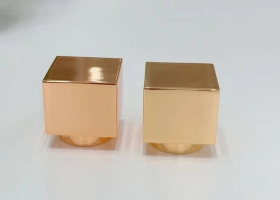 Premium Zamak berbentuk persegi tutup parfum logam dengan paduan seng berkualitas tinggi