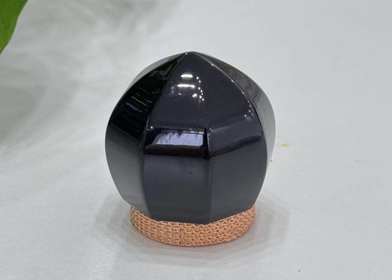 Cat botol parfum hitam berkilau yang ramping Tutup Zinc Alloy Cap parfum