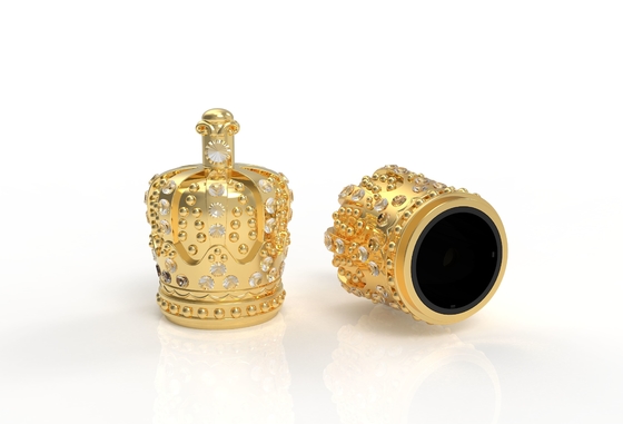 Customized Luxurious Diamond Crystal Zamak Perfume Caps Untuk Botol Merek Anda Sendiri