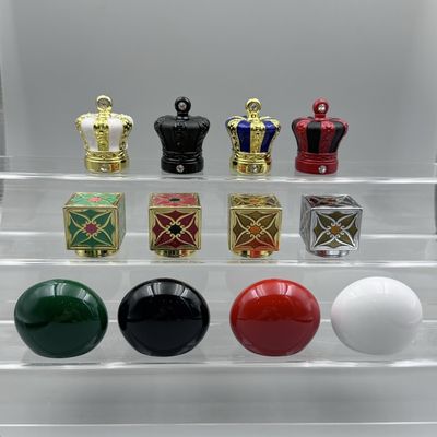 Kap parfum Zamak berlian hitam / emas yang indah untuk leher botol standar