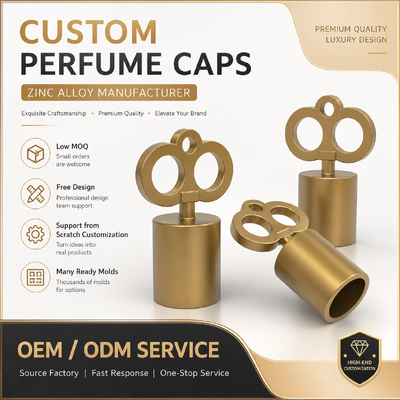 Custom Crown Zamac Perfume Caps, Luxury Electroplated Zinc Alloy Fragrance Bottle Lids with Engraved Logo OEM ODM Wholesale Manufacturer