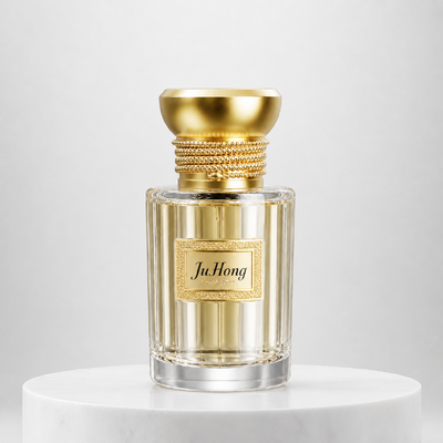 Tutup Botol Parfum Zamac Bertekstur Tali Vintage FEA15, Tutup Botol Dekoratif Paduan Seng Emas Matte
