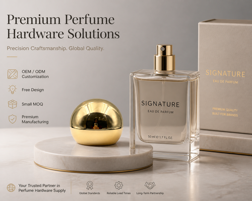 Tutup Botol Parfum Setengah Bola Paduan Seng Cermin Pelat Emas Cerah Bentuk Bola Logo Kustom OEM Untuk Botol Kaca Parfum Magnetik