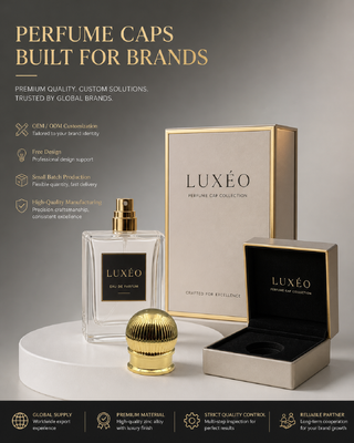 Tutup Botol Parfum Bulat Berusuk Vertikal Zinc Alloy Berlapis Emas Striped Ball Shape Cosmetic Bottle Lid Custom Logo OEM Untuk Botol Parfum Kaca Magnetik