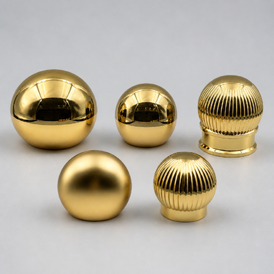 Grosir Bola Bentuk Seng Alloy Cap Parfum Bola Lempar Rib Vertikal Emas Metal Perfume Bottle Closure Custom Logo Terima