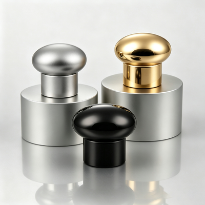 Grosir Pabrik Bentuk Jamur Zamac Tutup Parfum Oval Bulb Top Penutup Botol Parfum Logam Logo Kustom OEM