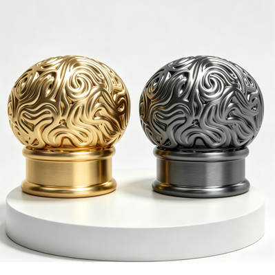 Bentuk Swirl Bentuk Bola Zamac Zinc Alloy Cap Parfum