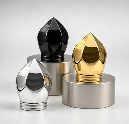 Zinc Alloy Perfume Cap FEA15 Diamond Faceted Bud Shape Luxury Electroplated Perfume Bottle Lid Custom Logo OEM ODM