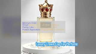 Tutup Parfum Mahkota Magnetik Mewah dengan Berlian Imitasi Merah