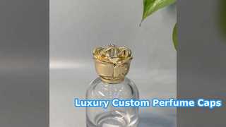 Tutup Botol Parfum Zamac Mewah Kustom Desain Mawar Emas
